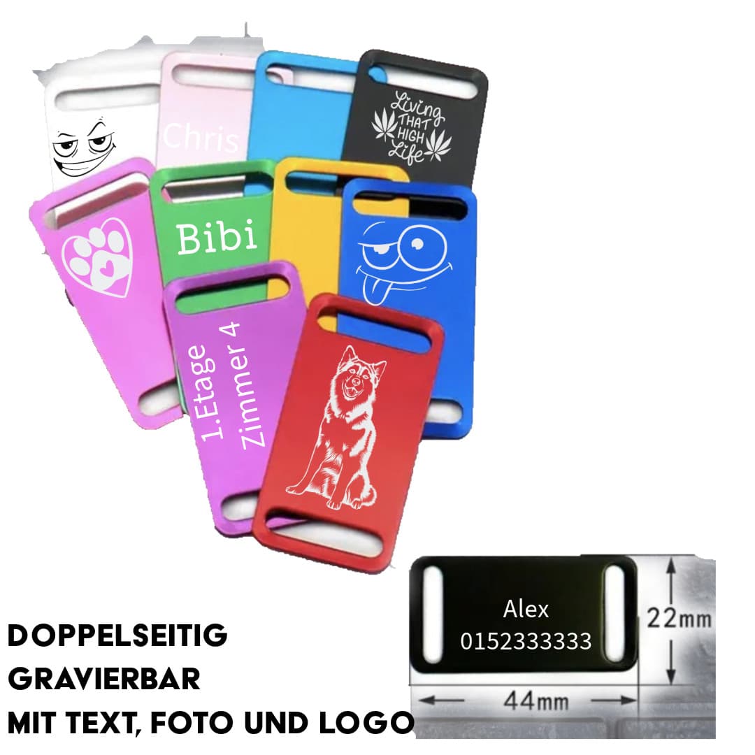 Personalisierter Schlüsselanhänger Eckig — Aluminium-Anhänger in eckiger Form mit Lasergravur, 10 Farben