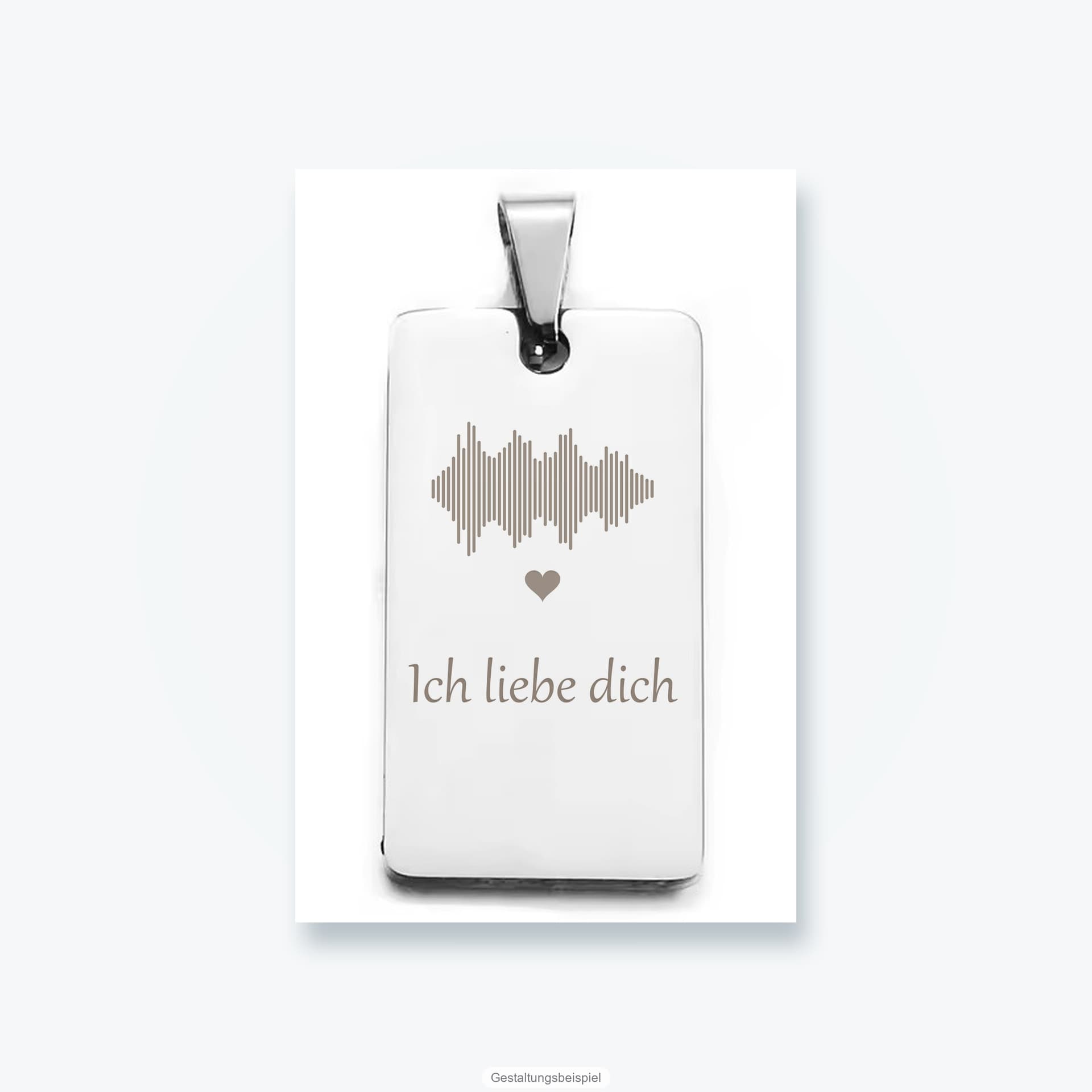 Soundwave-Anhänger — Schallwelle in Edelstahl (Gestaltungsbeispiel)