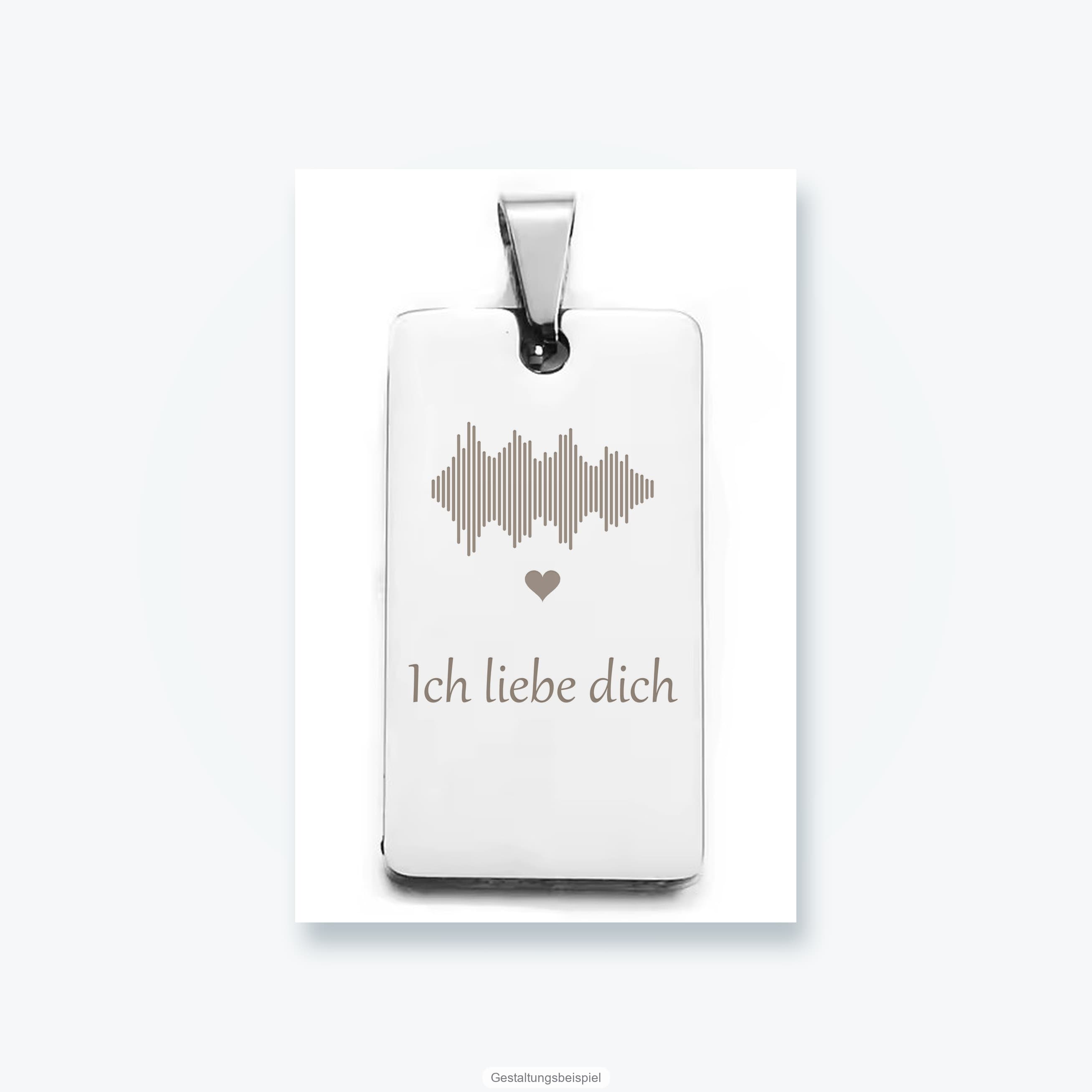 Soundwave-Anhänger — Schallwelle in Edelstahl (Gestaltungsbeispiel)