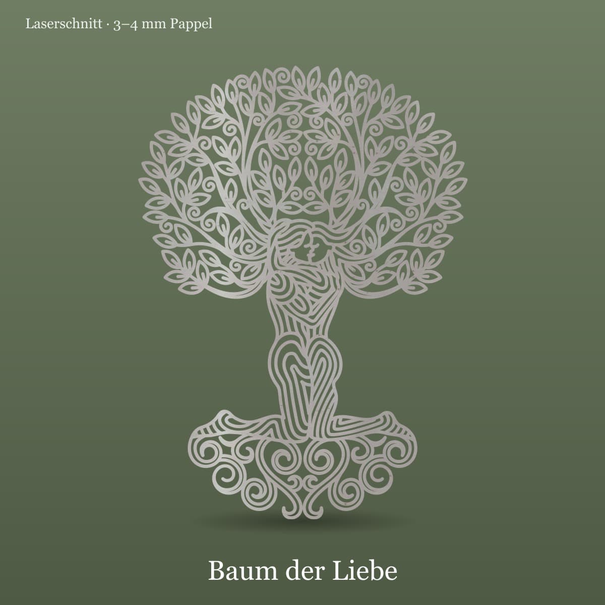 Baum der Liebe, Laserschnitt aus Pappelholz