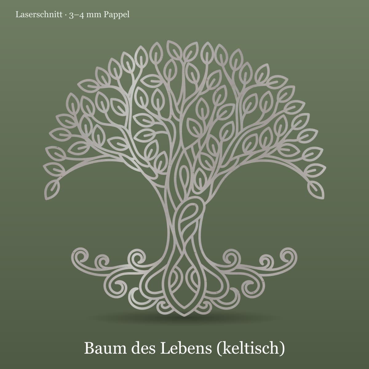 Keltischer Baum des Lebens, Laserschnitt aus Pappelholz